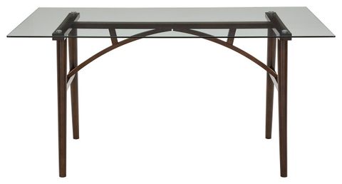 From Our Showroom The Briarwood Rectangular Glass Dining Table Espresso Brown Clear